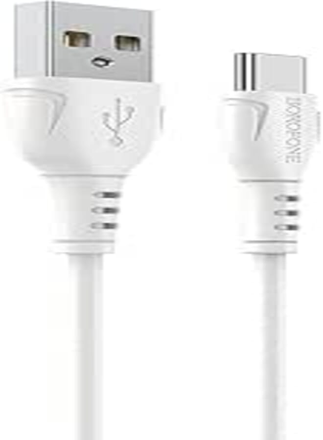 BOROFONE BX51 Exquisite And Practical Type-C Cable, Bending Resistance, 3A, 1M - White, USB